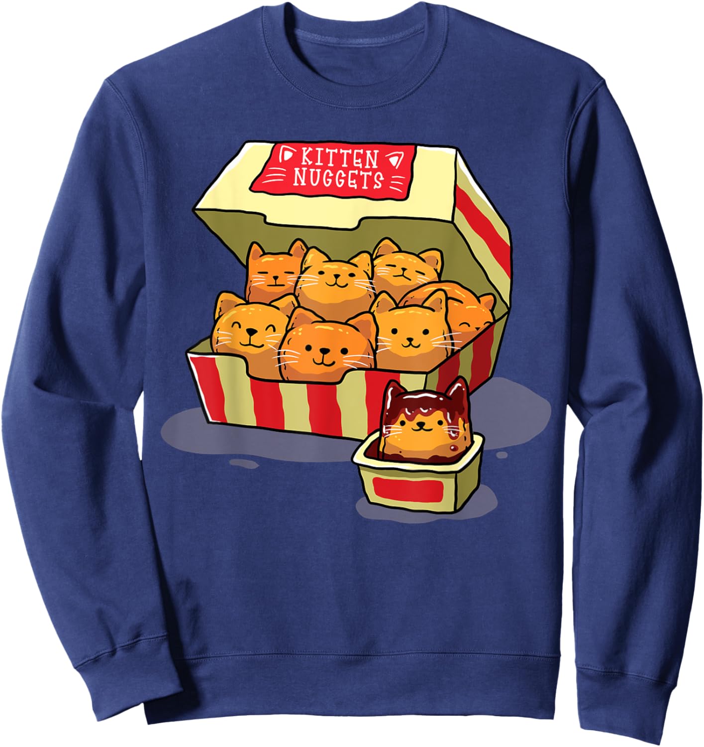 InGENIUS Funny Cat Owner Shirts & Gifts Kitten Nuggets Food Pun Cat Lover Gift Chicken Nuggets -Adults Black Small Sweatshirt - Sweatshirt | Navy