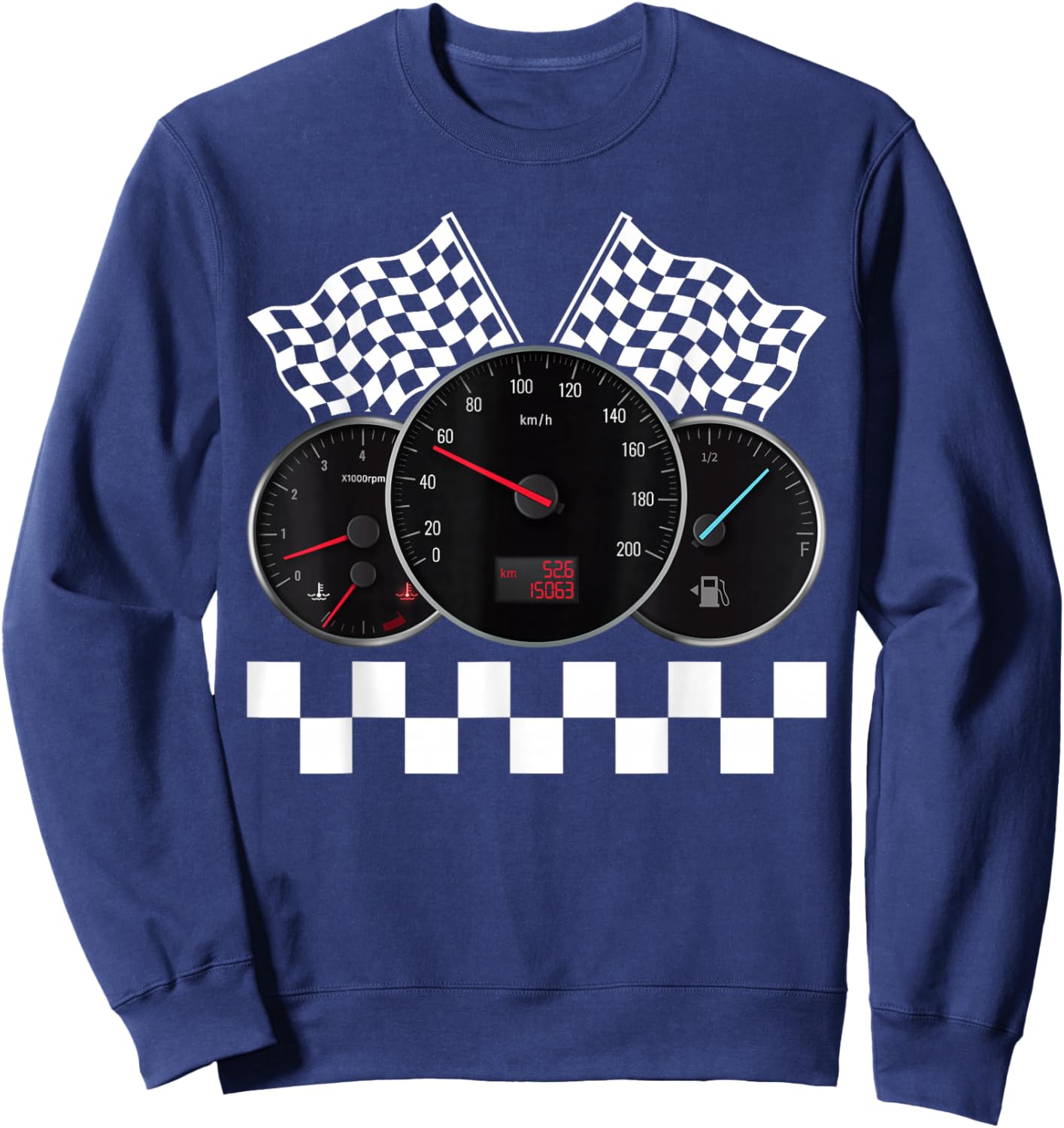 Checkered Flag Racing Sweatshirt - Sweatshirt | Navy
