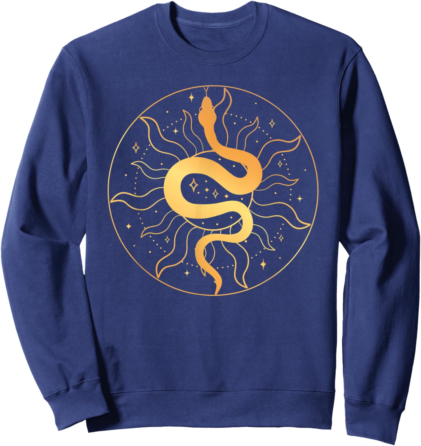 Sacred Geometry Art The Sun And Snake Occult Symbol Sweatshirt - Sweatshirt | Navy
