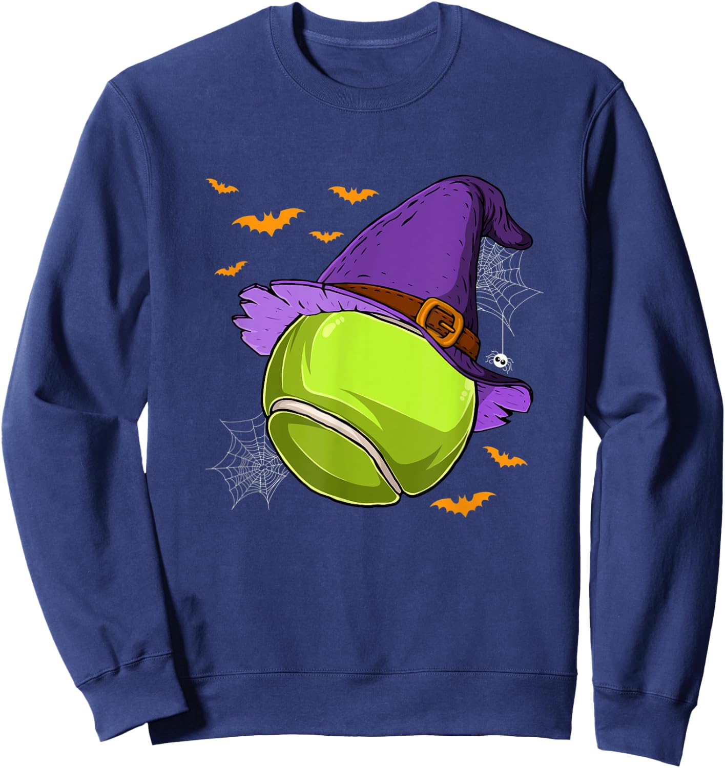 Tennis Ball Witch Hat Pumpkin Spooky Halloween Costume Sweatshirt - Sweatshirt | Navy