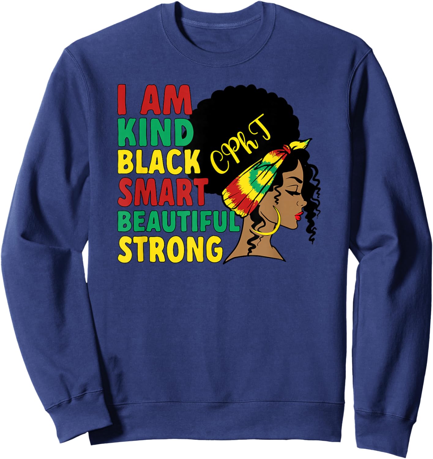 Black CPhT African American Certified Pharmacy Technician Sweatshirt - Sweatshirt | Navy