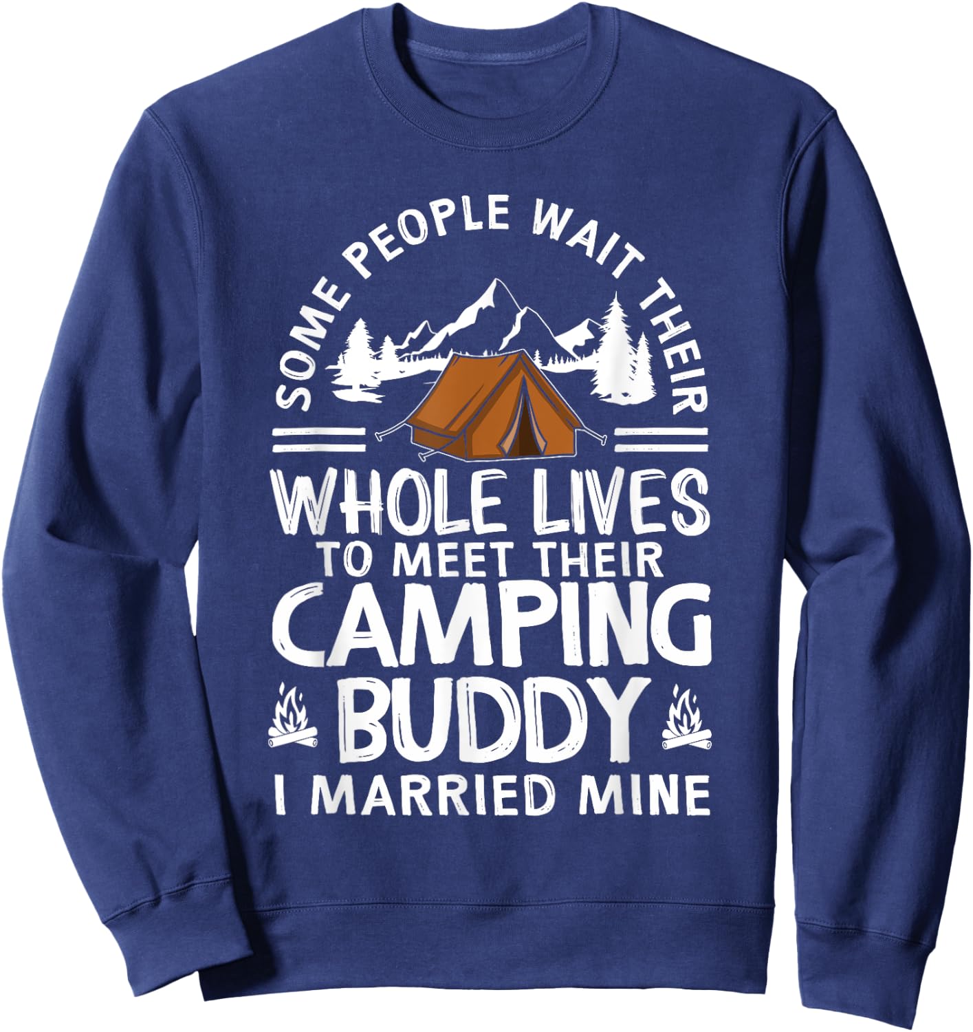 Cool Camping Buddies Gift Women Funny Husband & Wife Small Sweatshirt - Sweatshirt | Navy