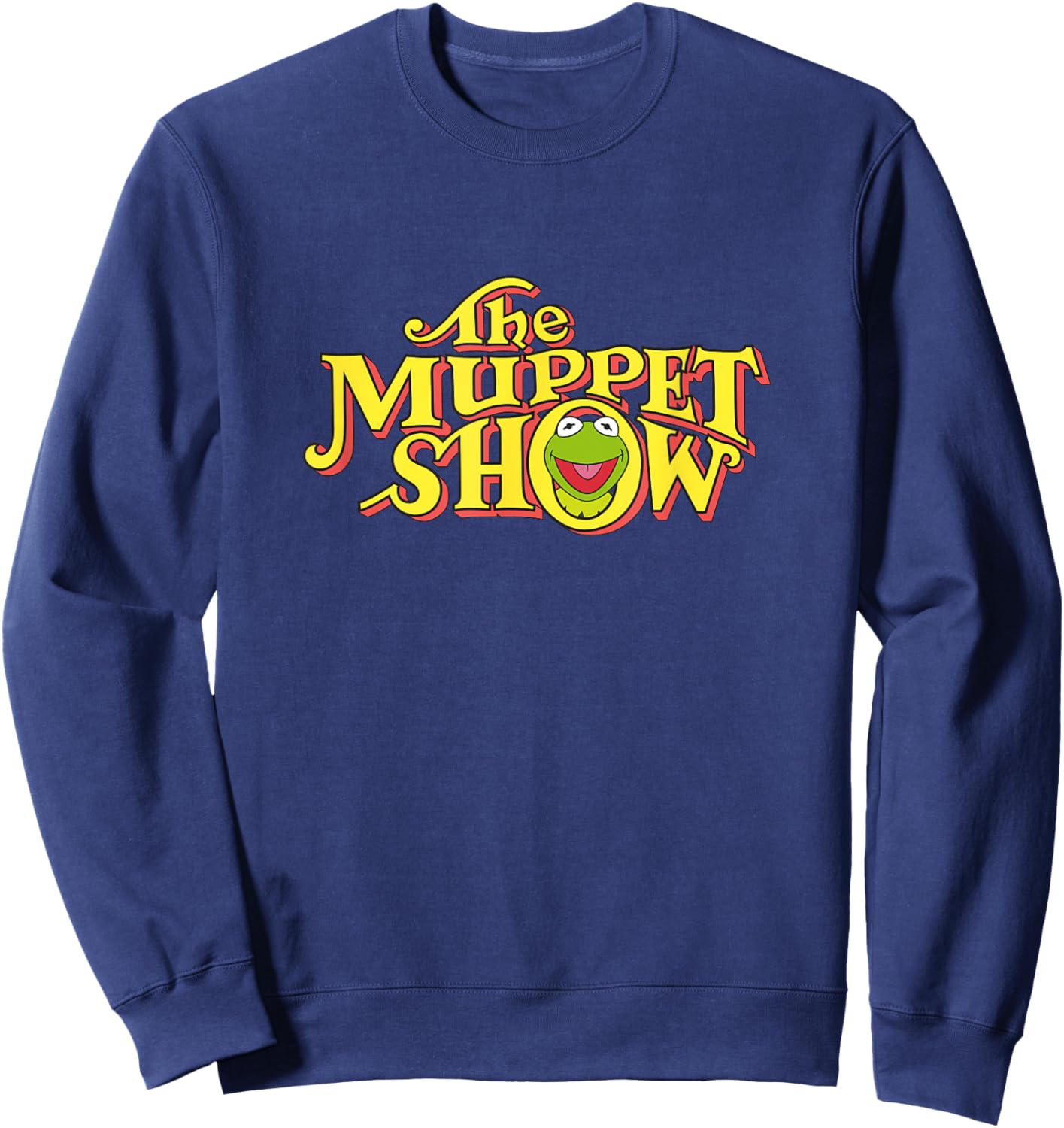 Disney The Muppets Show Kermit Neon Big Chest Text Logo V2 Sweatshirt - Sweatshirt | Navy