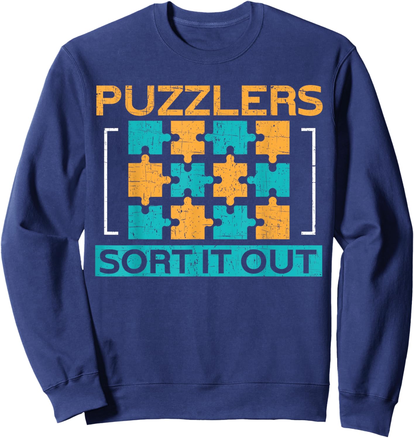 Puzzlers Sort It Out Funny Puzzling Sweatshirt - Sweatshirt | Navy