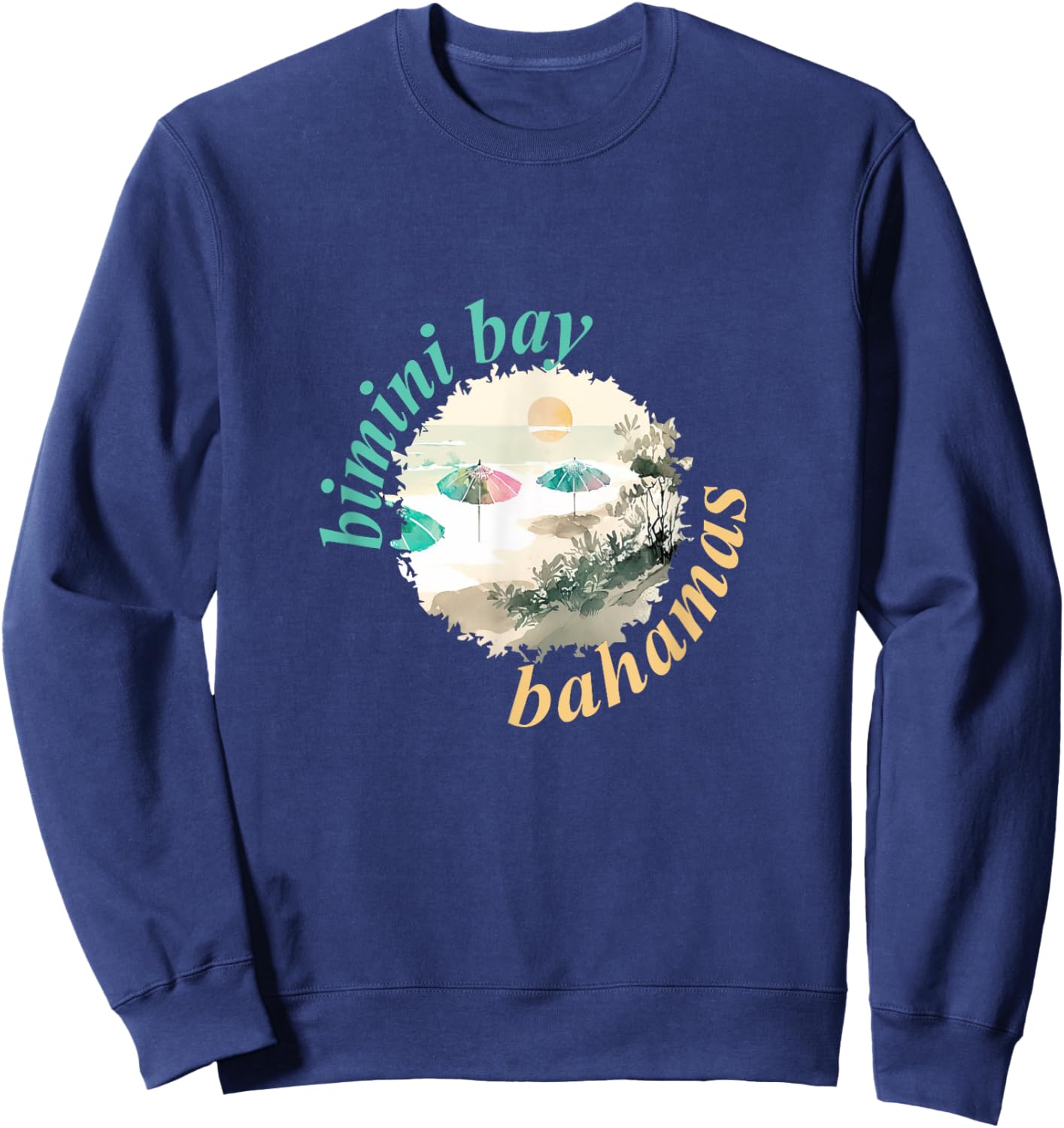 Bimini Bay Beach Umbrellas Men Women Sweatshirt - Sweatshirt | Navy