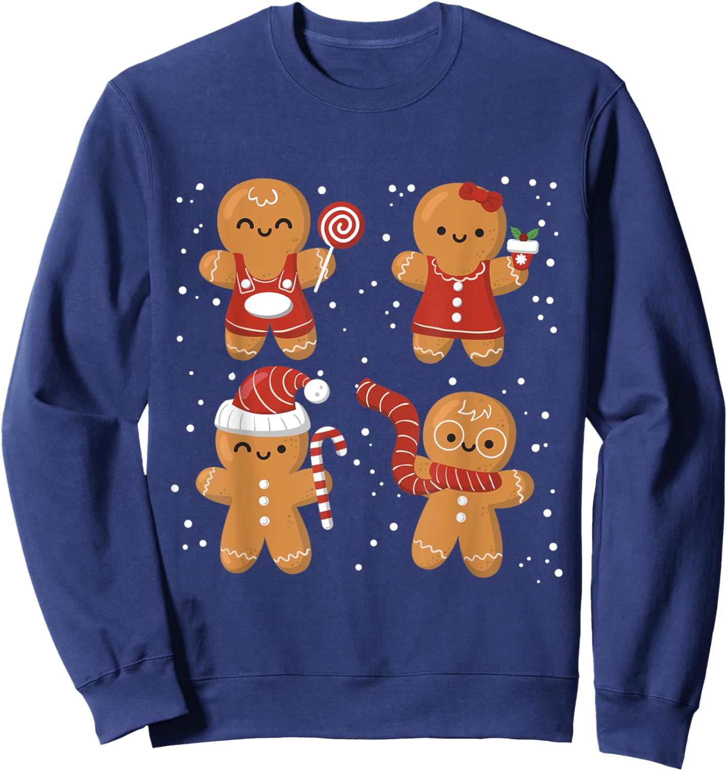 Gingerbread Man Cookie Cookie Funny Food Christmas Sweatshirt - Sweatshirt | Navy