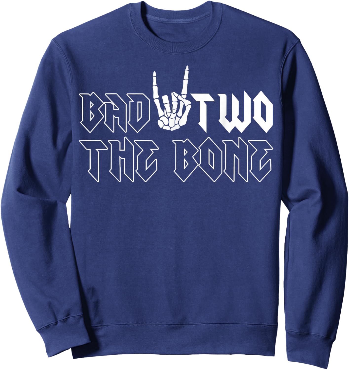 2nd Birthday Boy Shirt Bad Two The Bone 2 Years Old Party Sweatshirt - Sweatshirt | Navy
