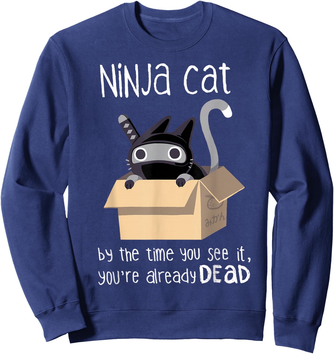Cute Ninja Cat Sweatshirt - Sweatshirt | Navy