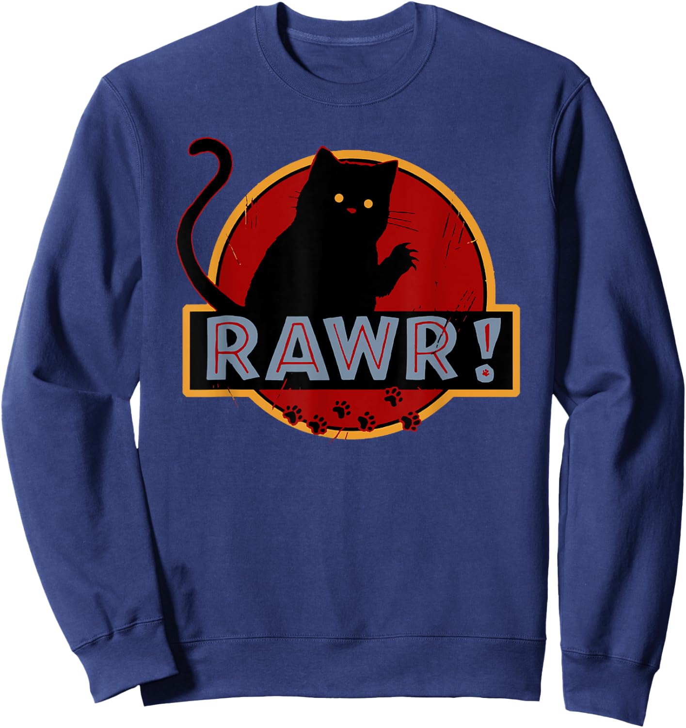 Awesome Cat Rawr Women Girls Kids Sweatshirt - Sweatshirt | Navy