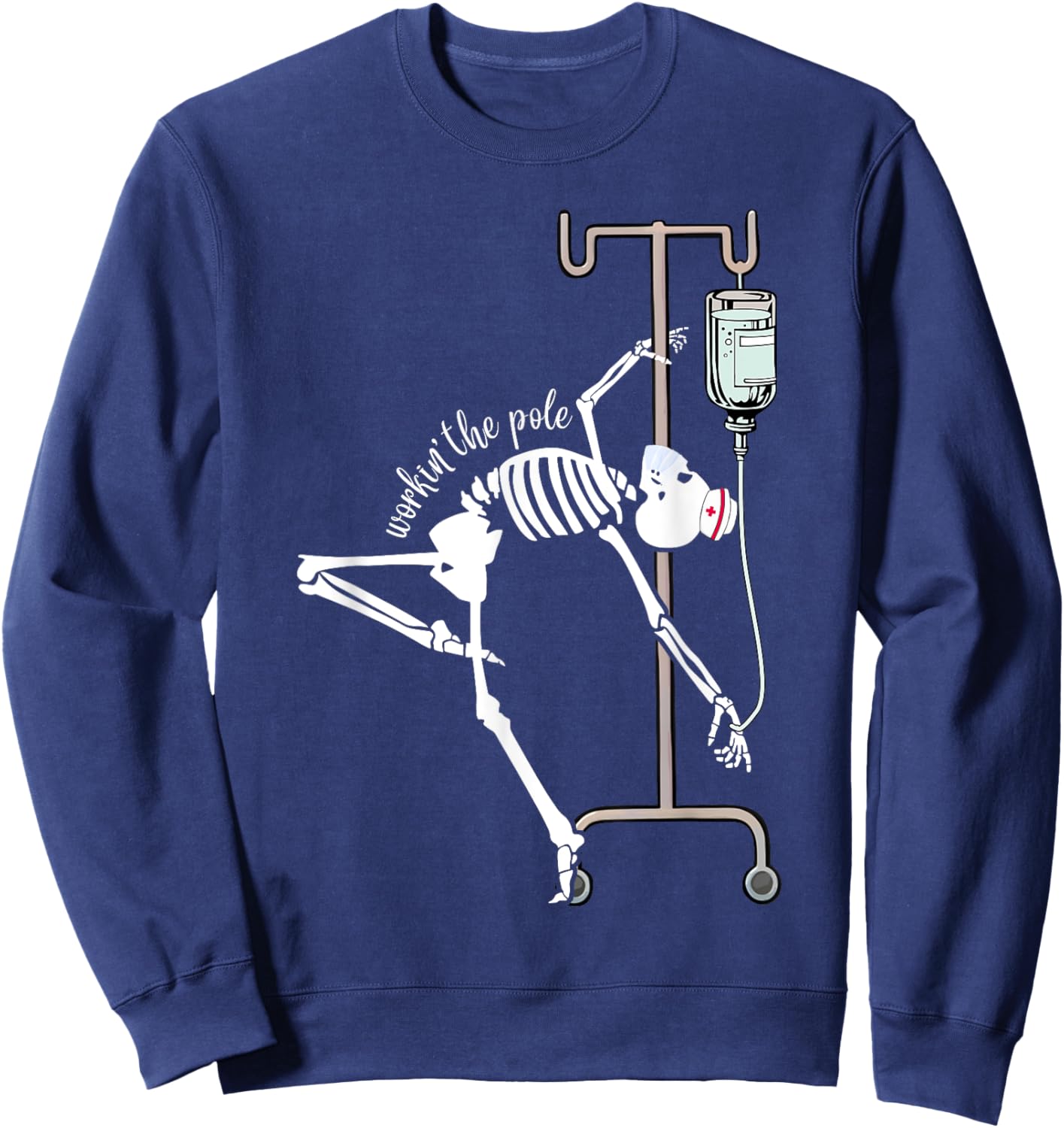 Emergency Room Nurse RN Funny ICU Skeleton Nurse Sweatshirt - Sweatshirt | Navy