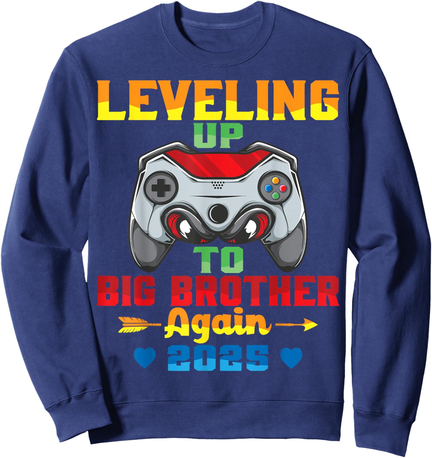 Leveling Up To Big Brother Again 2025 Announcement Sibling Sweatshirt - Sweatshirt | Navy