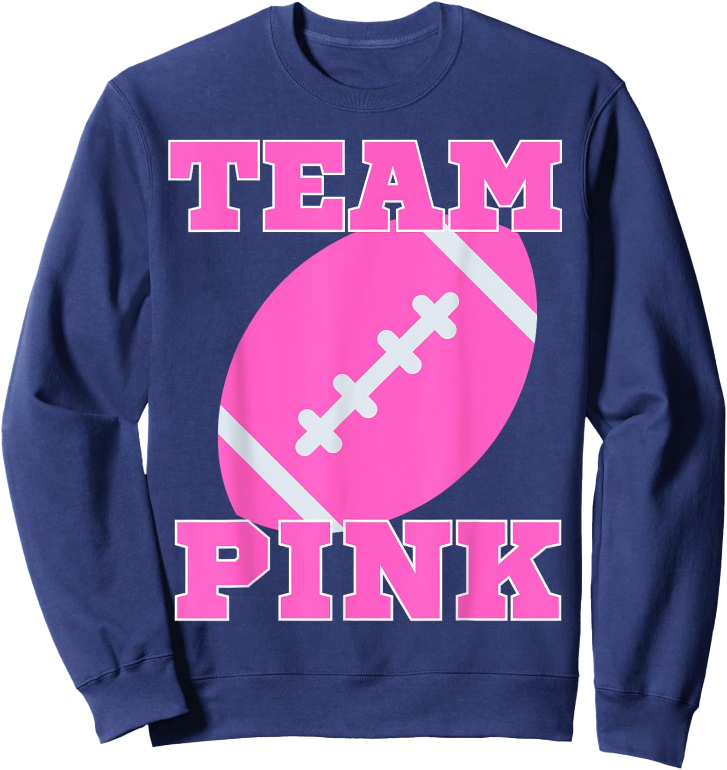 Gender Reveal TEAM GIRL Football Sweatshirt - Sweatshirt | Navy