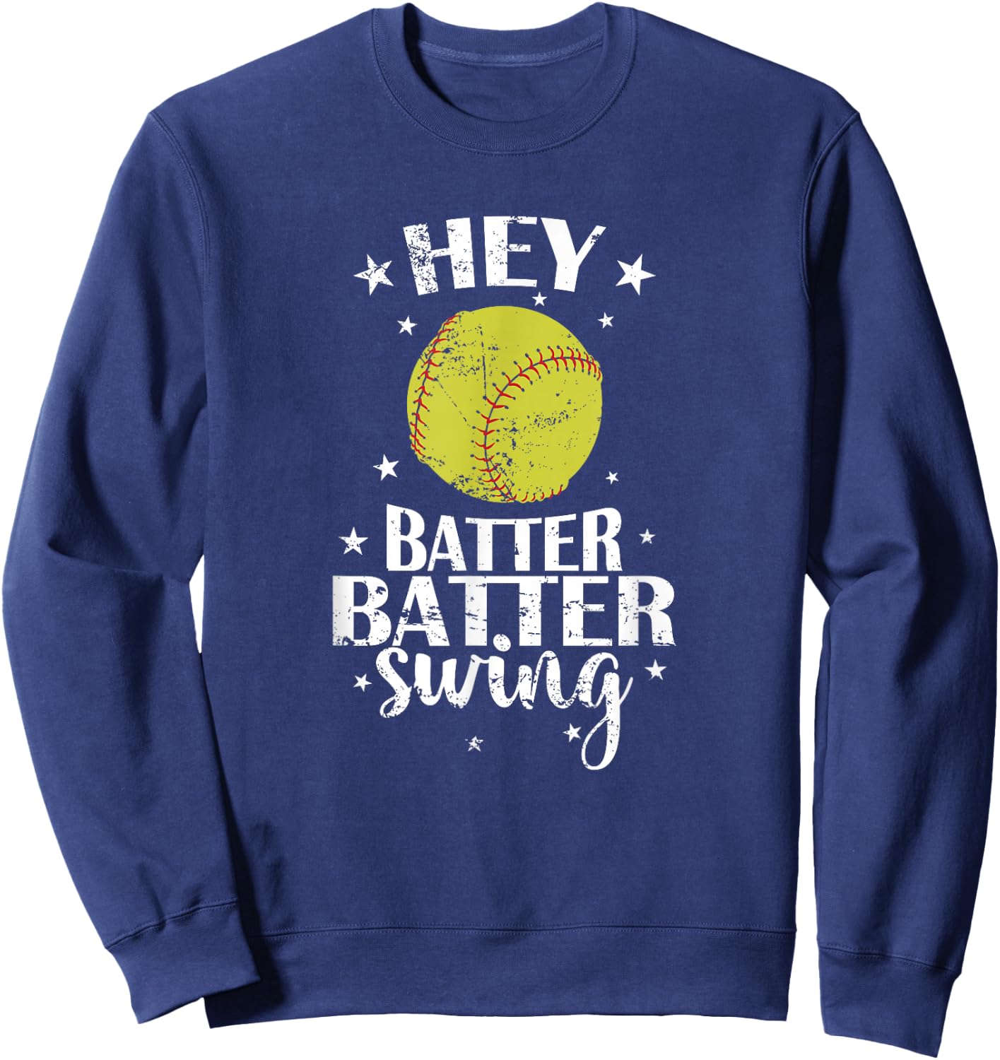 Hey Batter Batter Swing Softball Sweatshirt - Sweatshirt | Navy