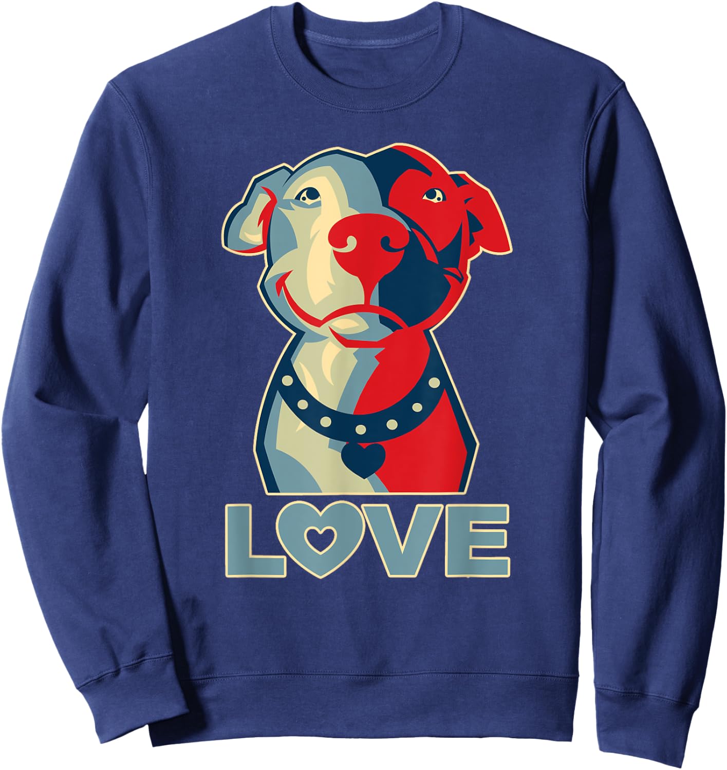 Pitbull Love Graphic Sweatshirt - Sweatshirt | Navy