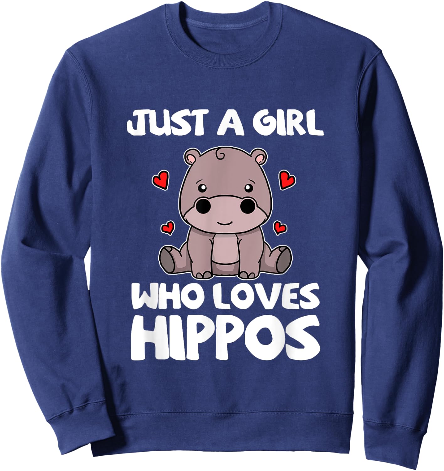 Just A Girl Who Loves Hippos Hippo Costume Sweatshirt - Sweatshirt | Navy