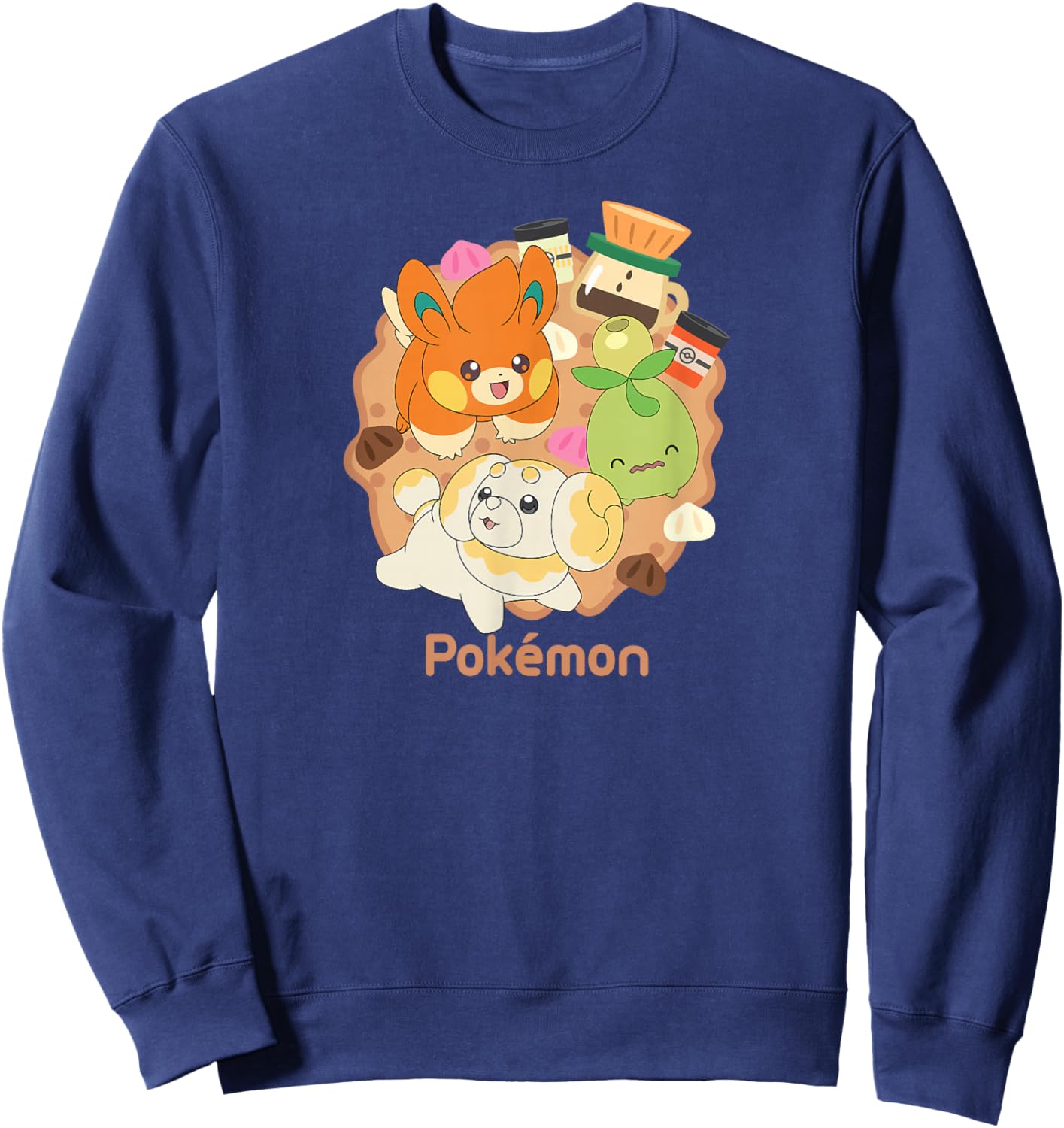 Pokémon - Fidough Smoliv Pawmi Cafe Trio Sweatshirt - Sweatshirt | Navy