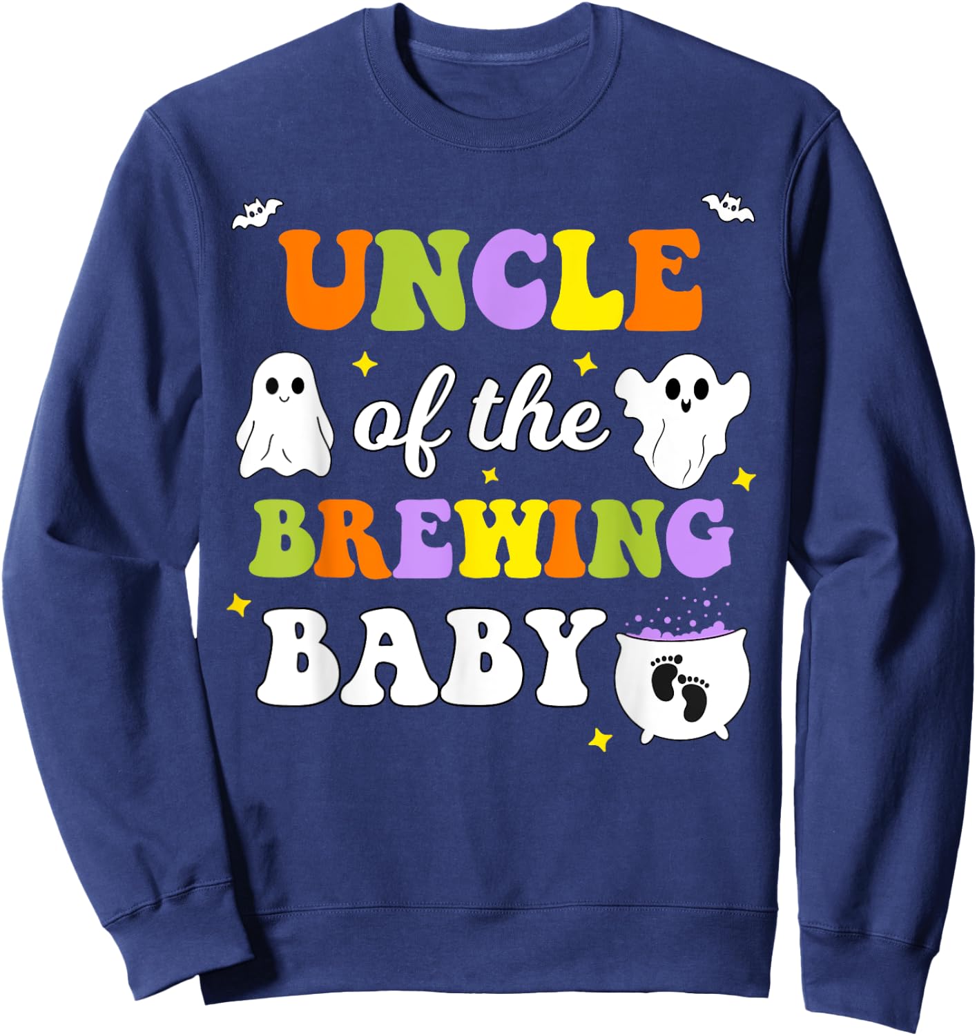 Uncle of the Brewing Baby Halloween Theme Baby Shower Sweatshirt - Sweatshirt | Navy