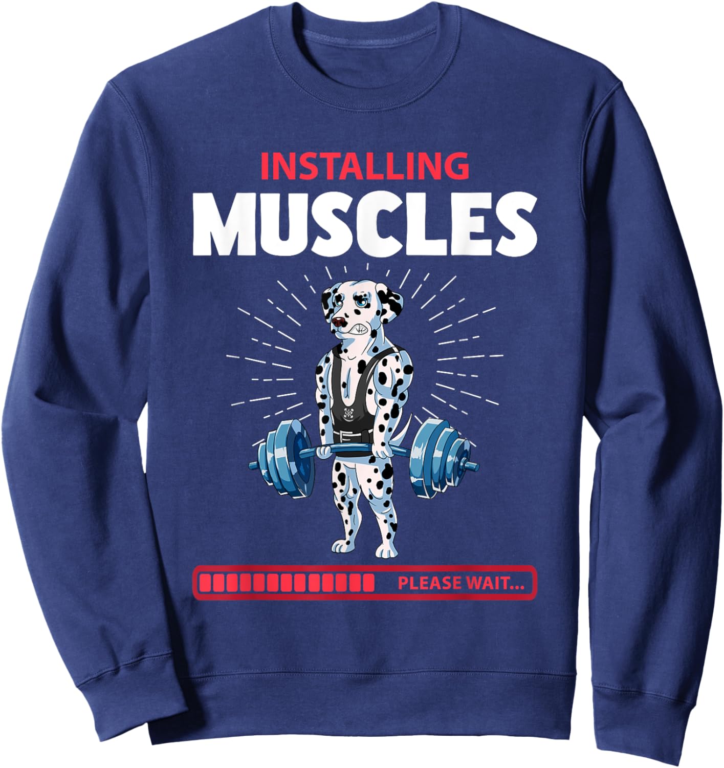 Dalmatian Deadlift Fitness Gym Weightlifting Sweatshirt - Sweatshirt | Navy
