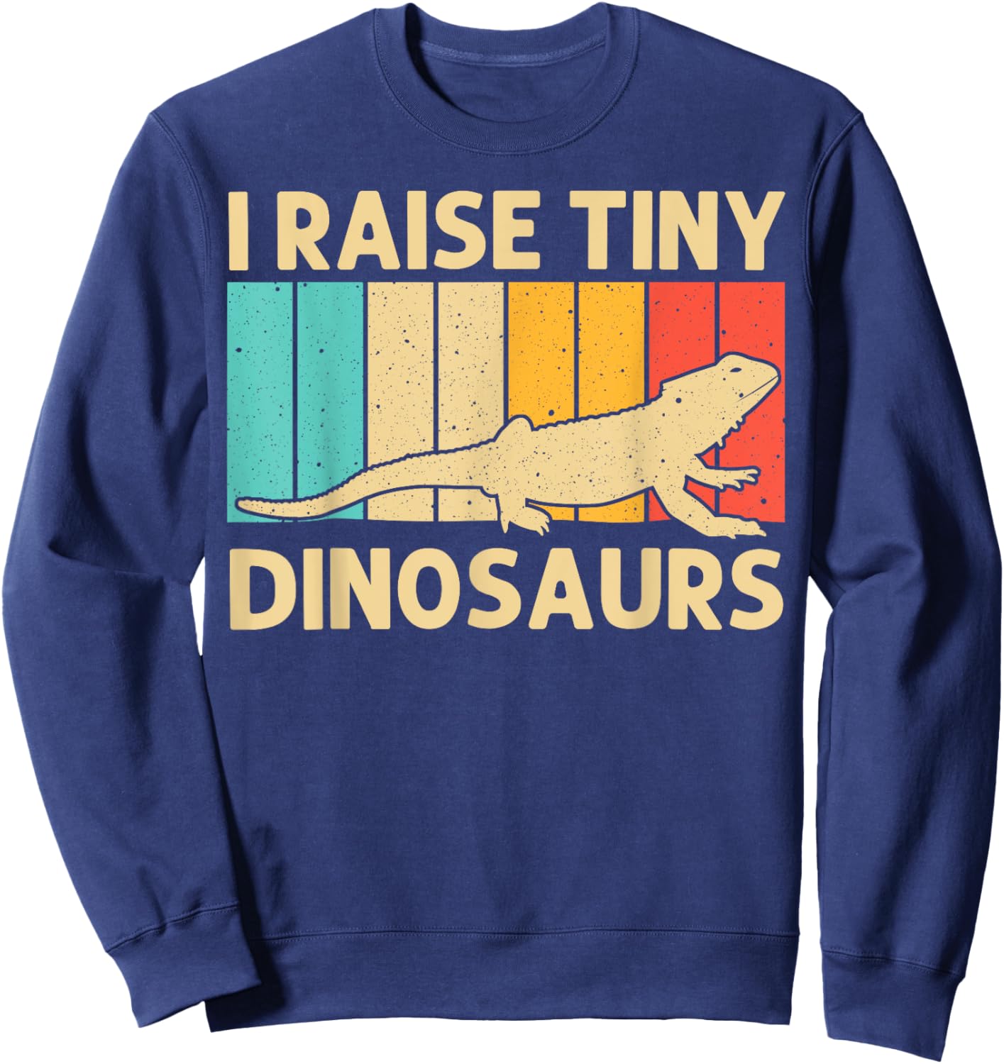 Funny Bearded Dragon Art Women Reptile Iguana Lizard Sweatshirt - Sweatshirt | Navy