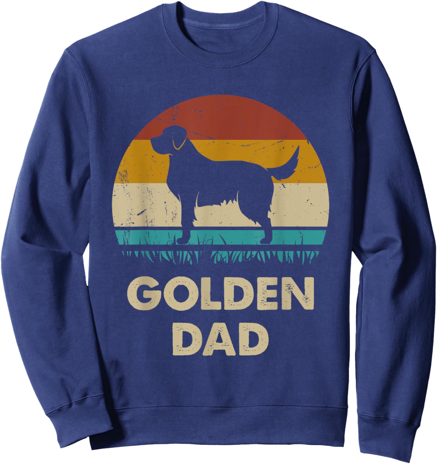 Golden Retriever Dad Gift Golden Dog Vintage Sweatshirt - Sweatshirt | Navy