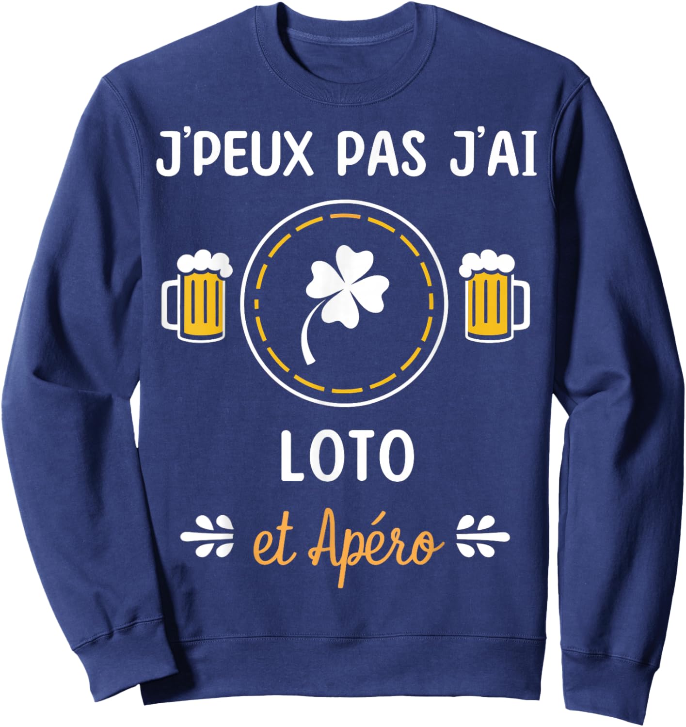 Je peux pas j'ai lotto , Black, S Sweatshirt - Sweatshirt | Navy