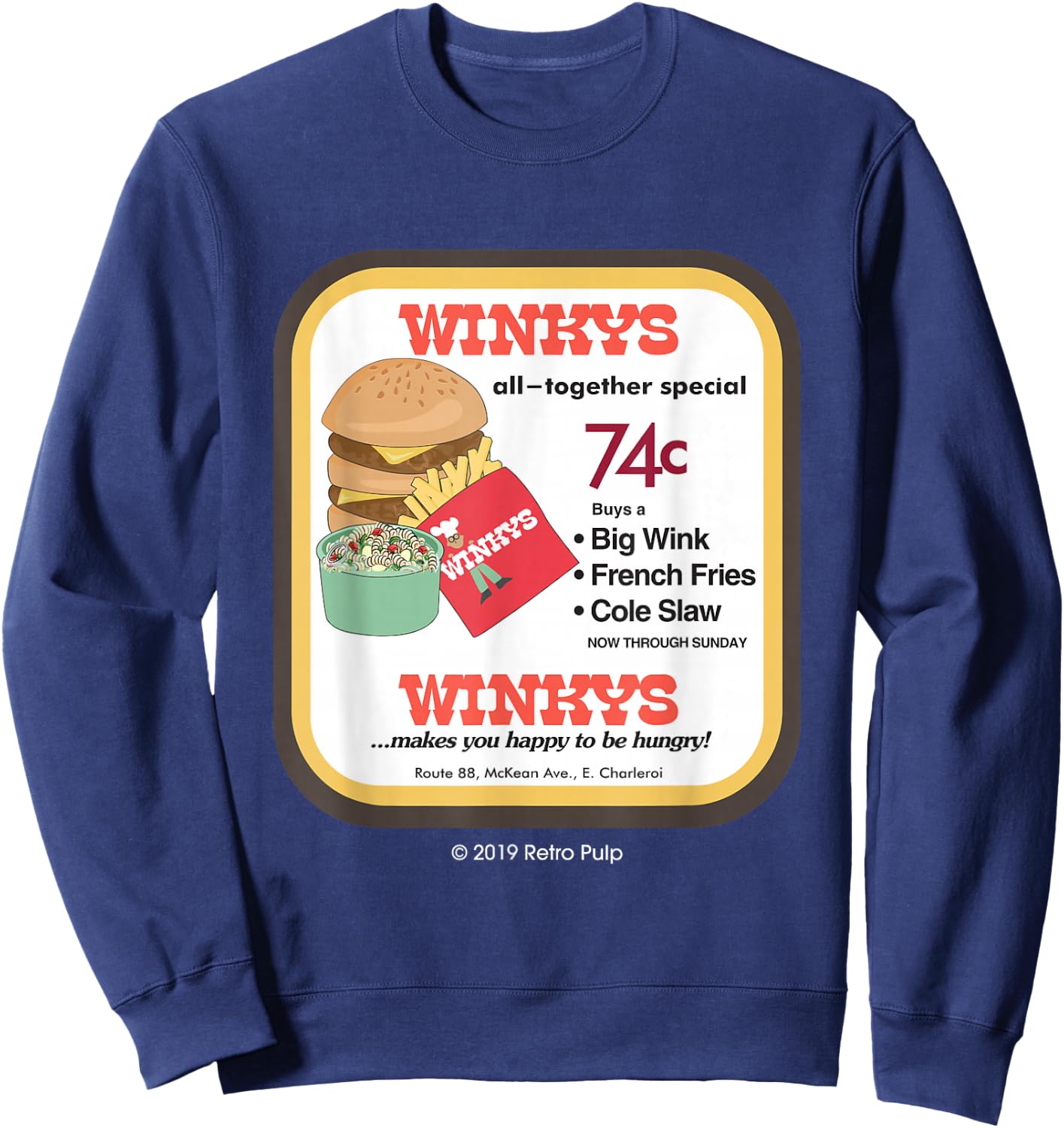 Winky's Hamburgers Winkys Pittsburgh Restaurant T Shir Sweatshirt - Sweatshirt | Navy