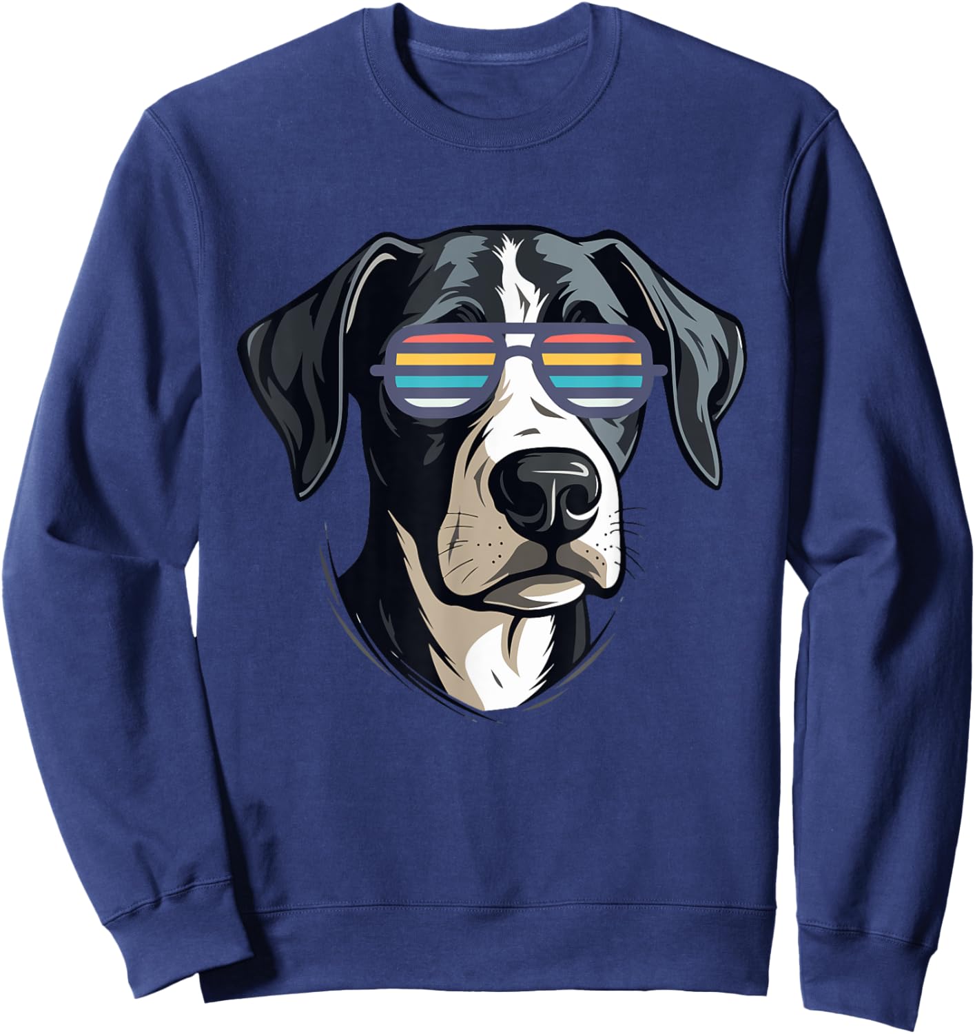 Gifts for Dog Lovers Graphic Cool Dog with Sunglasses Women Kids Sweatshirt - Sweatshirt | Navy