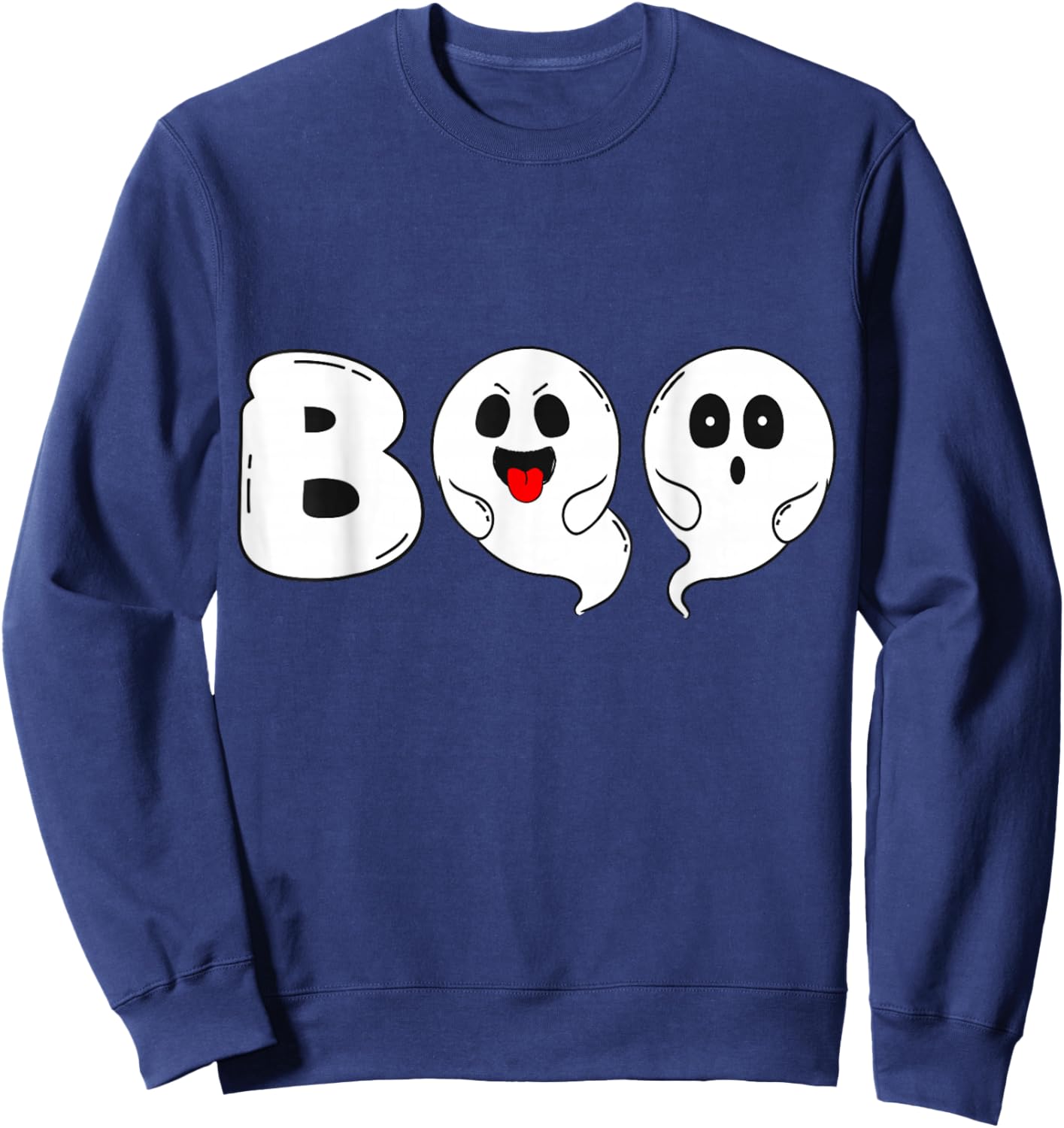 boo spooky Halloween pumpkin spooky pumpkin Sweatshirt - Sweatshirt | Navy