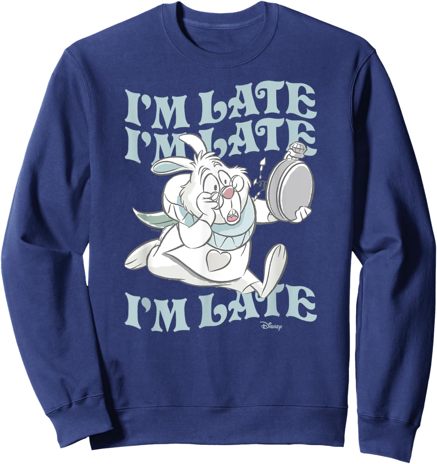Alice In Wonderland - I'm Late White Rabbit Sweatshirt - Sweatshirt | Navy