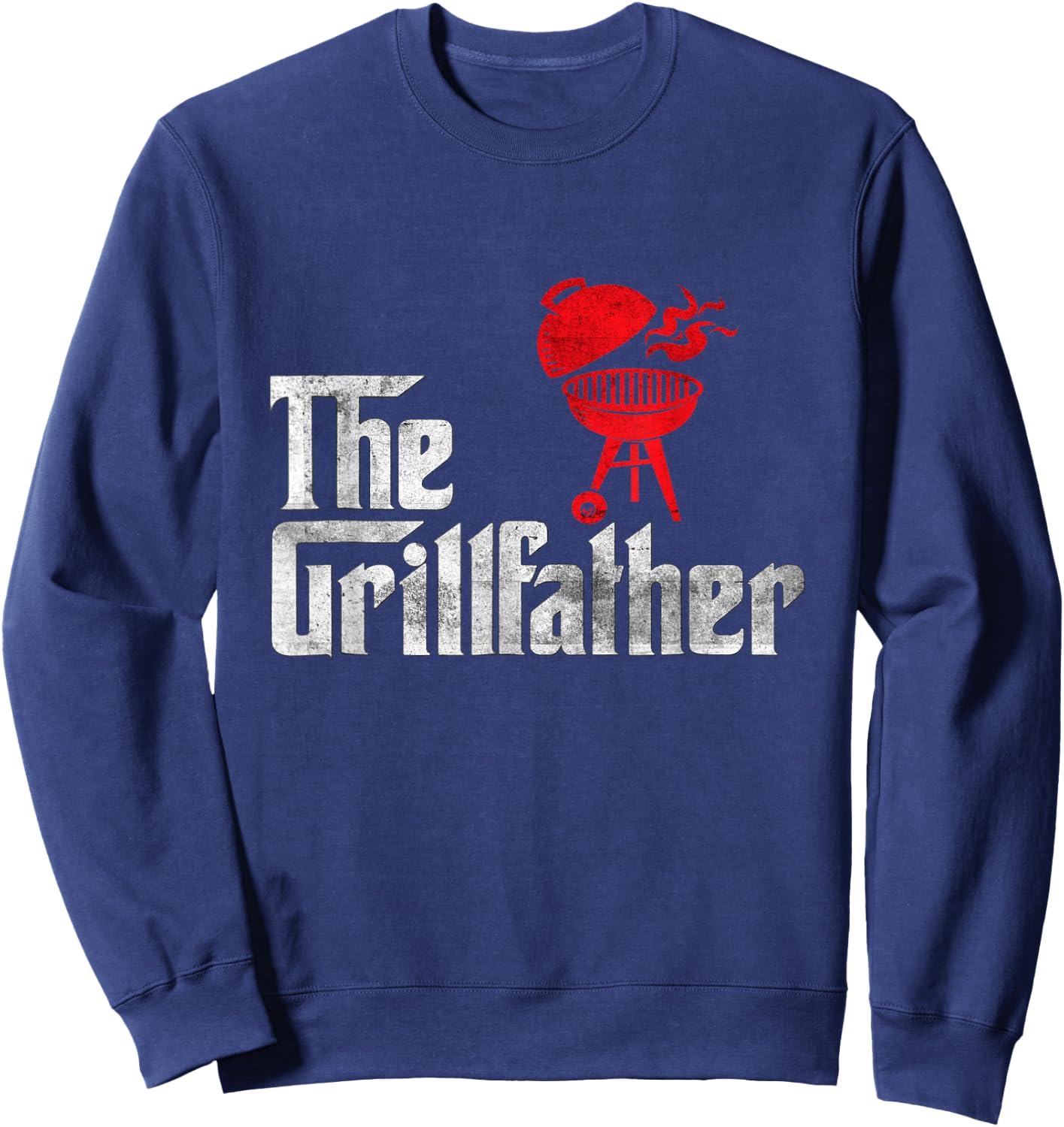 Grillfather BBQ Timer Barbecue Funny Chef Sweatshirt - Sweatshirt | Navy