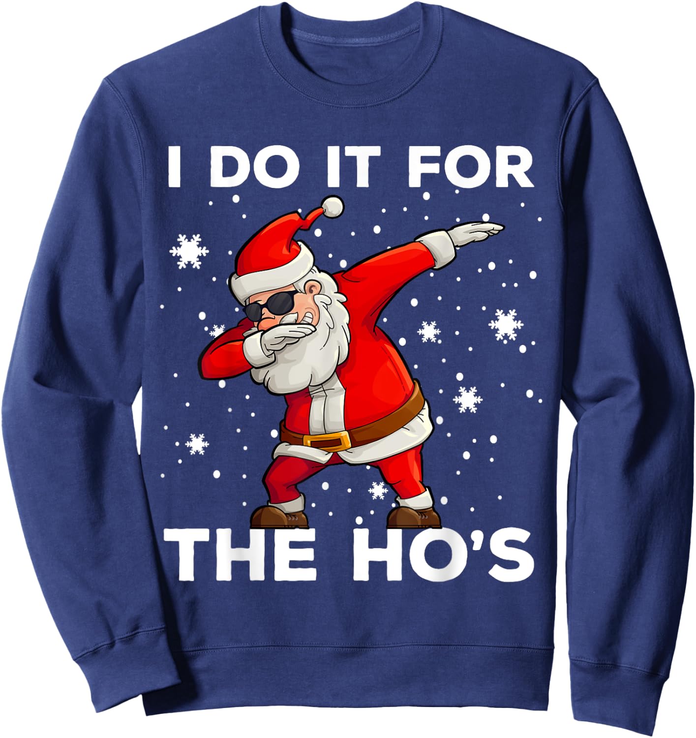 I Do It For The Hos Dabbing Santa Claus Christmas Kids Boys Sweatshirt - Sweatshirt | Navy