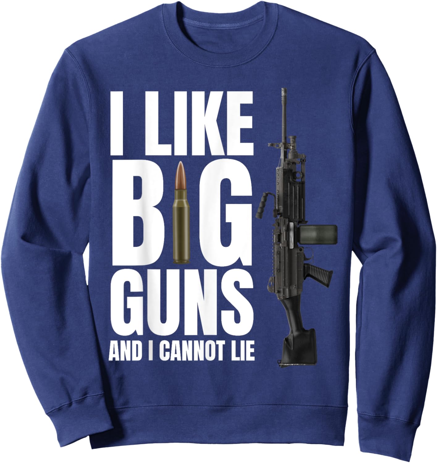 M249 Machine Gun Love 2nd Amendment Adult Pro Gun Men Women Sweatshirt - Sweatshirt | Navy