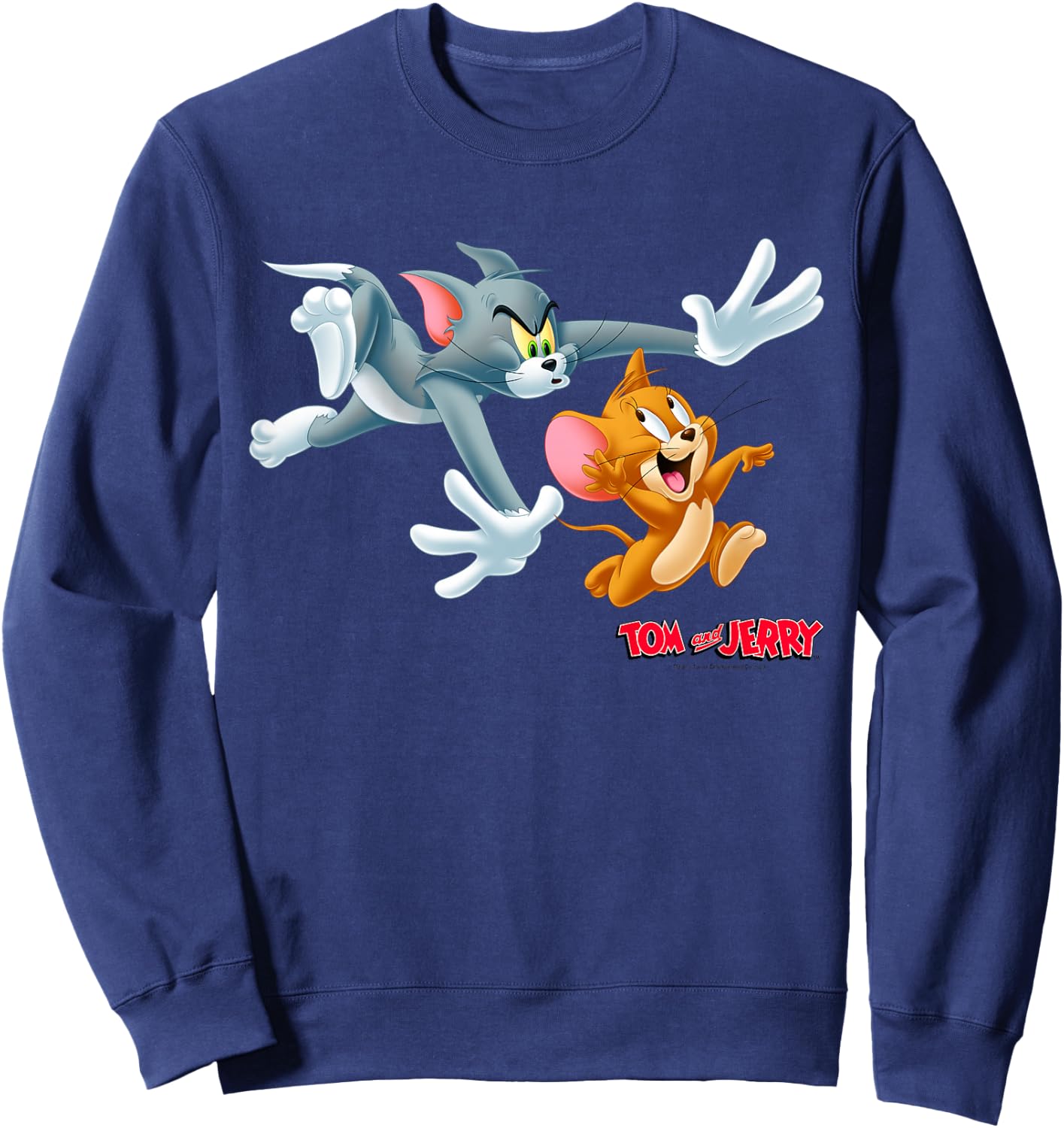 Kids Tom and Jerry Classic Style Chase Portrait Sweatshirt - Sweatshirt | Navy