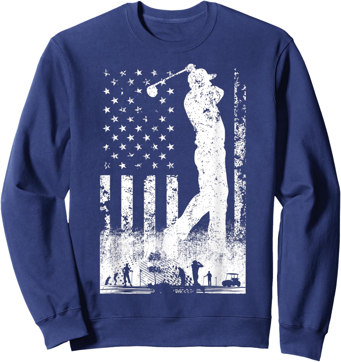 American Flag Golf Club USA 4th Of July Women Kids Sweatshirt - Sweatshirt | Navy