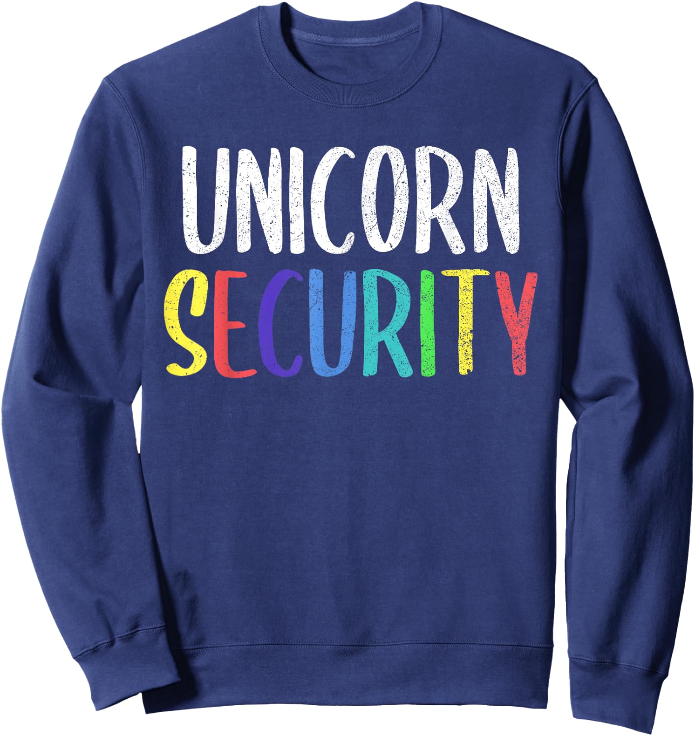 Halloween Dad Mom Daughter Adult Costume, Unicorn Security Sweatshirt - Sweatshirt | Navy