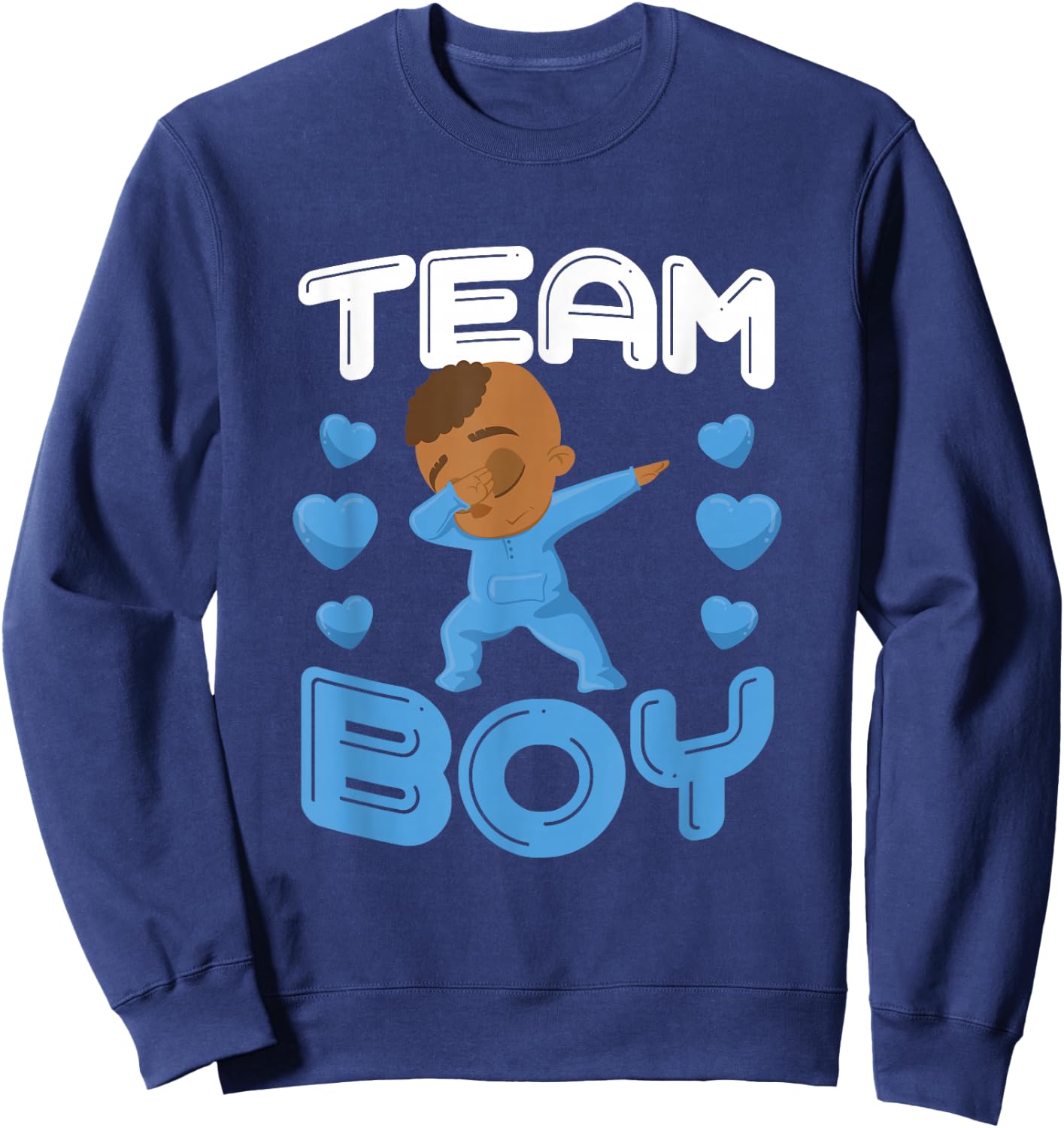 Cool Team Boy Gender Reveal Dabbing Black Baby It's A Boy Sweatshirt - Sweatshirt | Navy