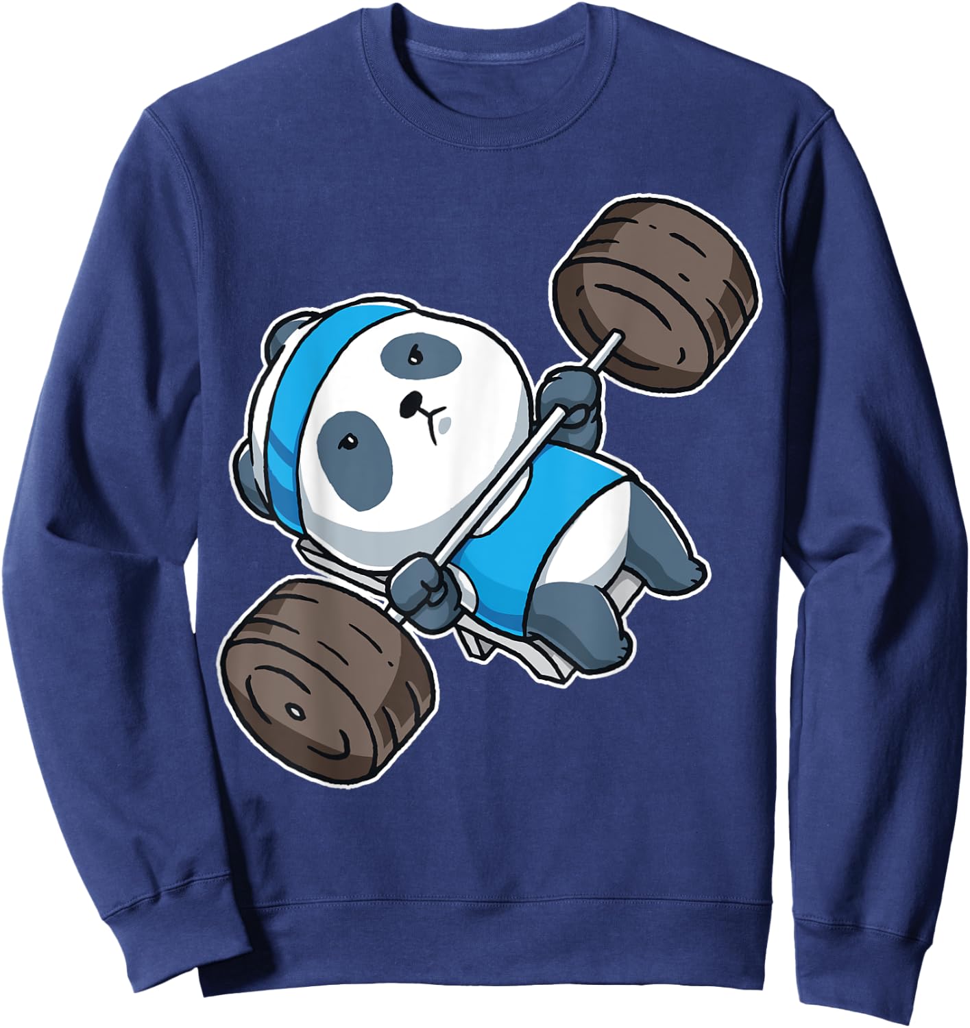 Panda Bear Gym Workout Training Bench Press Weight Lifting Sweatshirt - Sweatshirt | Navy