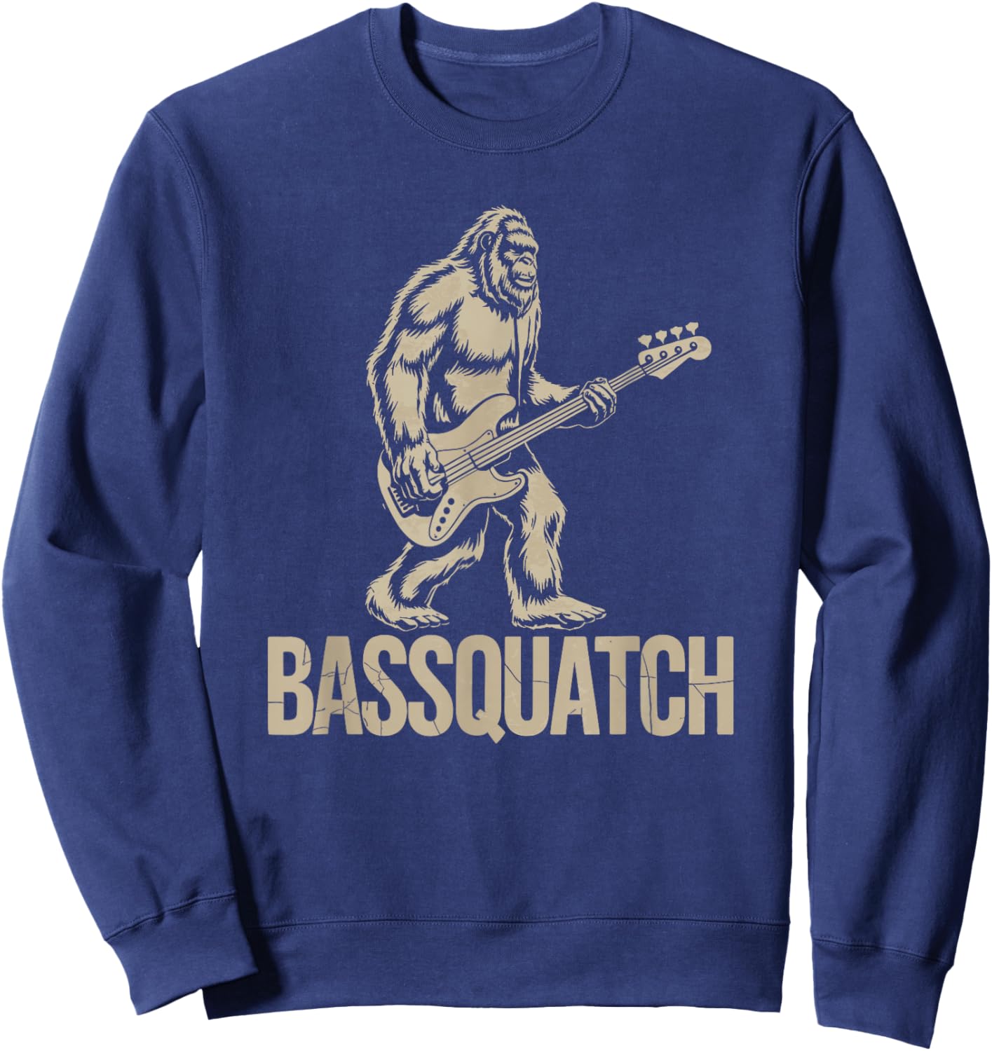 Bassquatch, Bigfoot Bass Guitar Sasquatch Sweatshirt - Sweatshirt | Navy