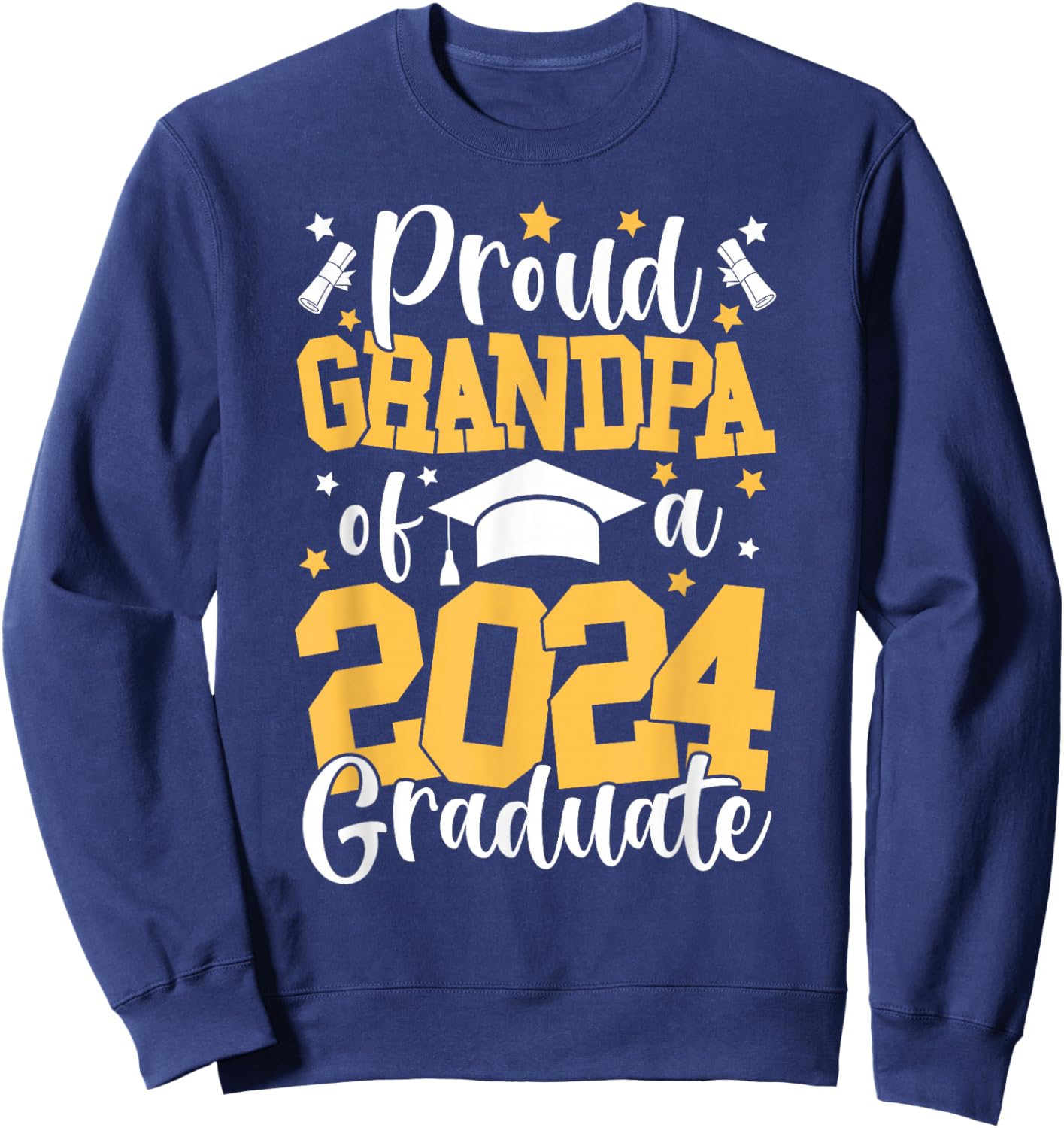 Proud Grandpa Of A Class Of 2024 Graduate Matching Family Sweatshirt - Sweatshirt | Navy