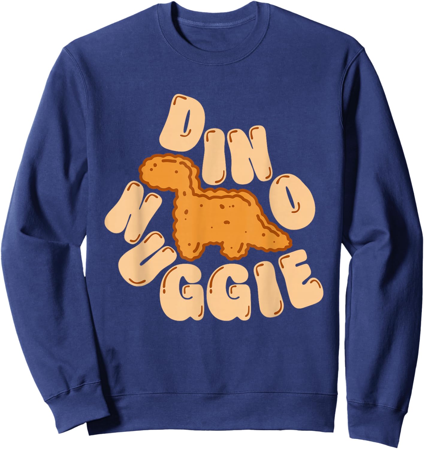 Dino Nuggie Food Cute Animals Shape Snack Lover Sweatshirt - Sweatshirt | Navy