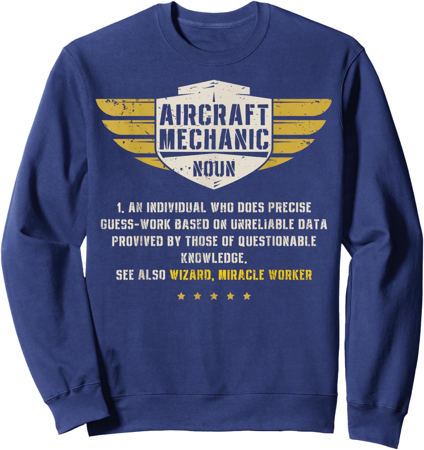 Aircraft Mechanic Definition Funny Noun Meaning Gifts Men Sweatshirt - Sweatshirt | Navy