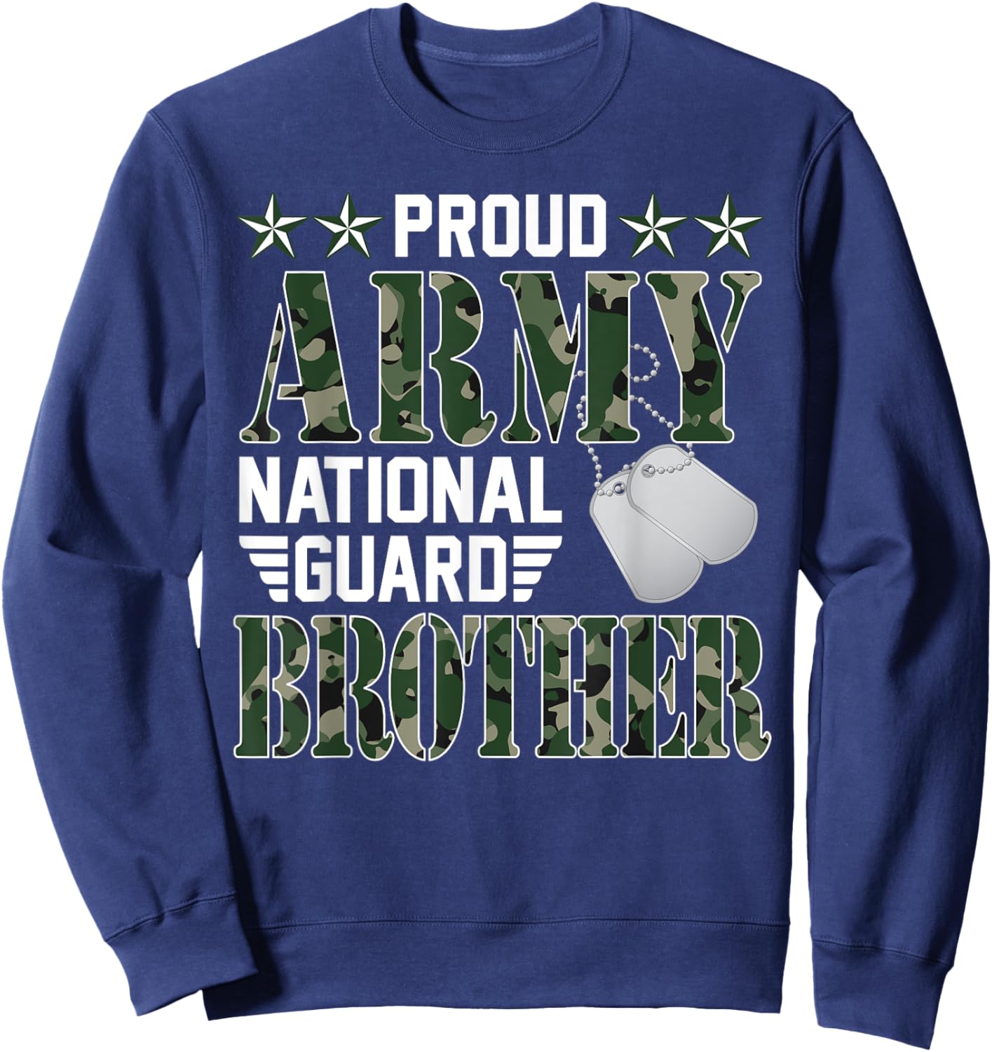 Proud Army National Guard Brother Military Family Veteran Sweatshirt - Sweatshirt | Navy