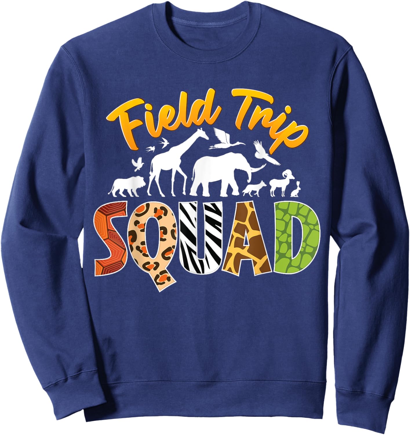 Zoo Field Trip Squad Matching Teacher Students Boys Girls Sweatshirt - Sweatshirt | Navy