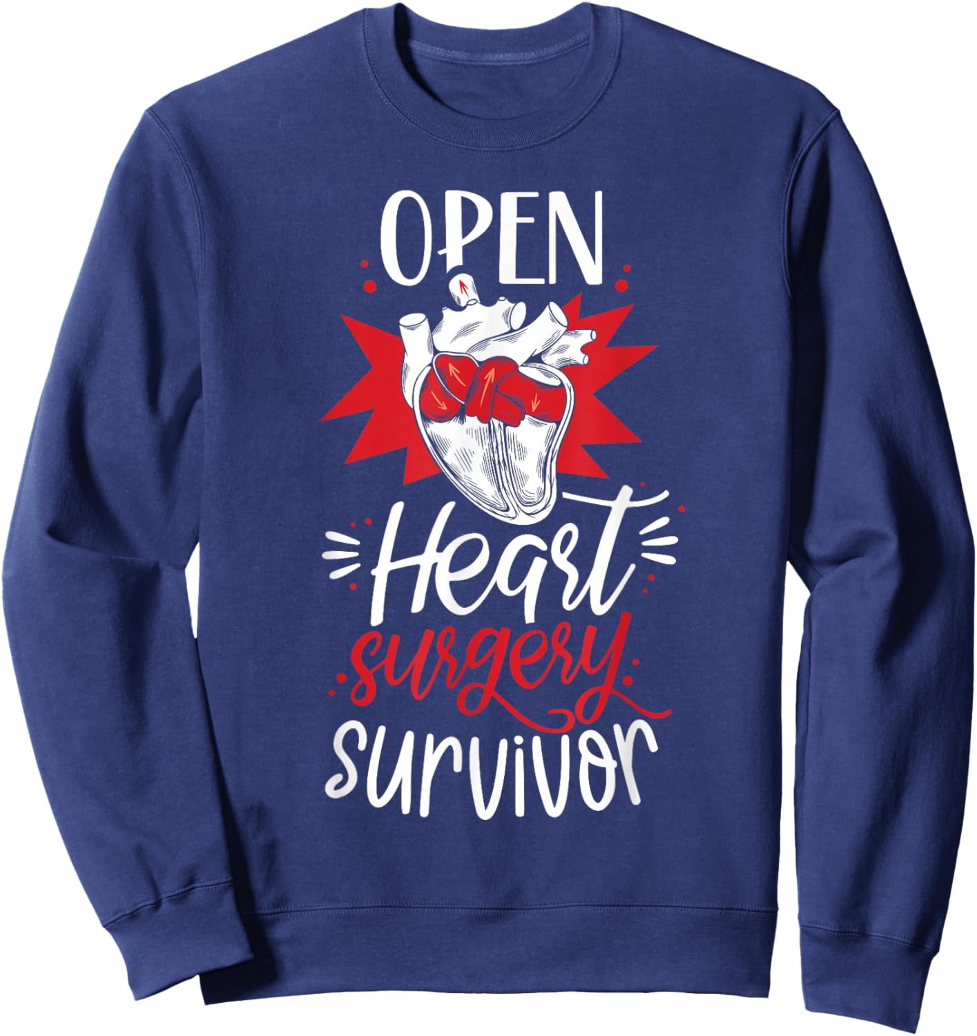 Open Heart Surgery Survivor Patient Operation Recovery Sweatshirt - Sweatshirt | Navy
