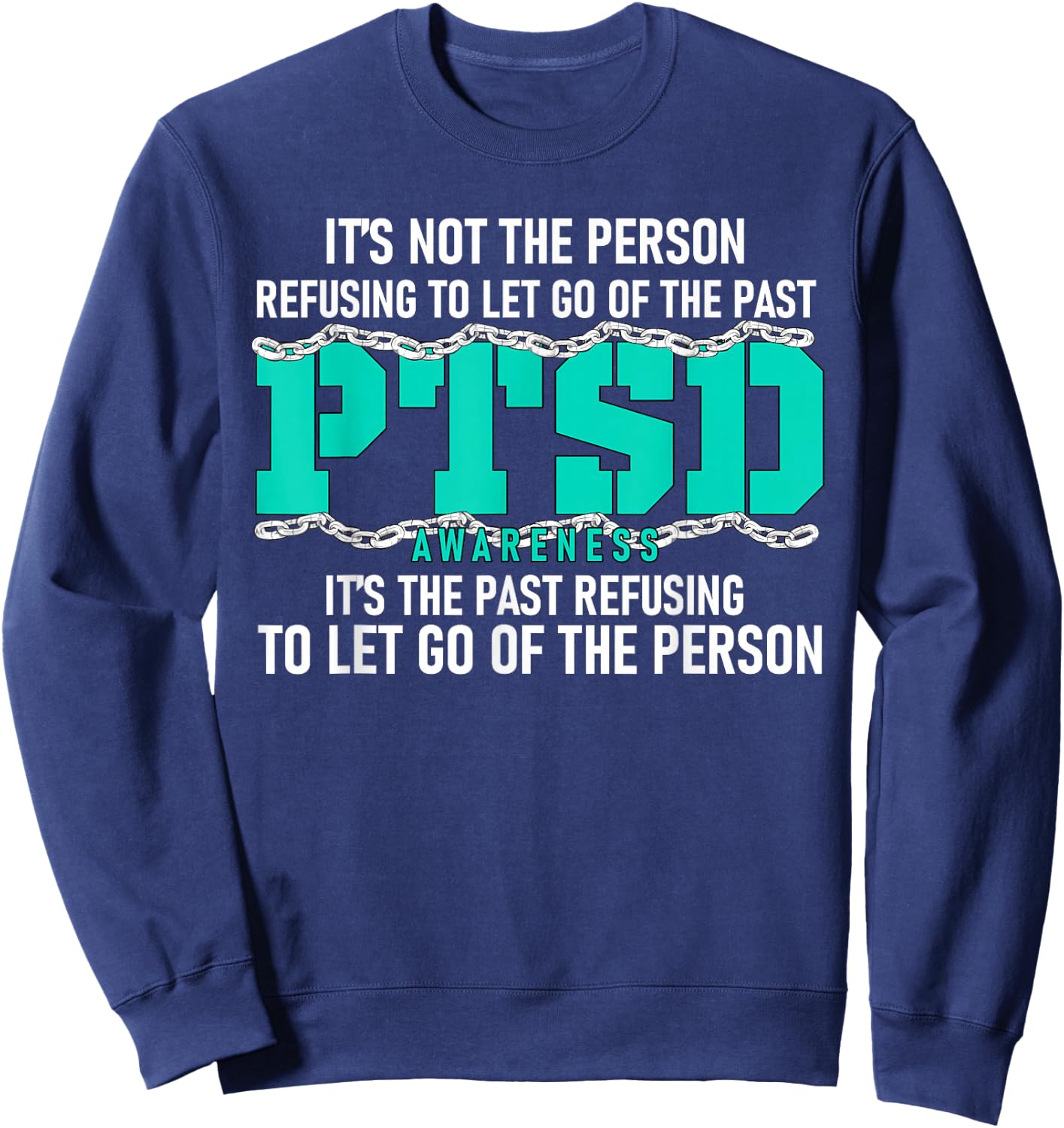 PTSD Awareness PTSD Awareness Teal Ribbon Small Sweatshirt - Sweatshirt | Navy