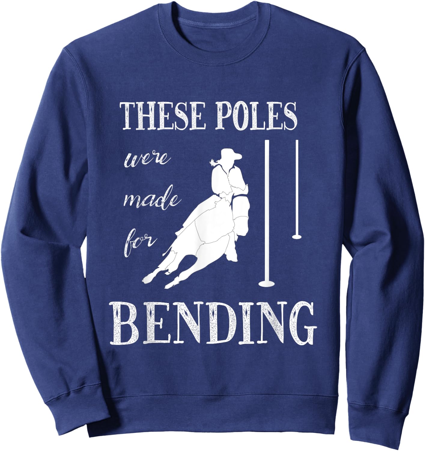 Pole Bending Western Horse Riding Event Sweatshirt - Sweatshirt | Navy