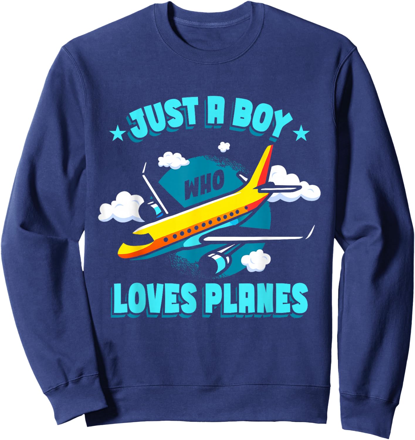 Plane Toddler Airplane Kids Just A Boy Who Loves Planes Sweatshirt - Sweatshirt | Navy
