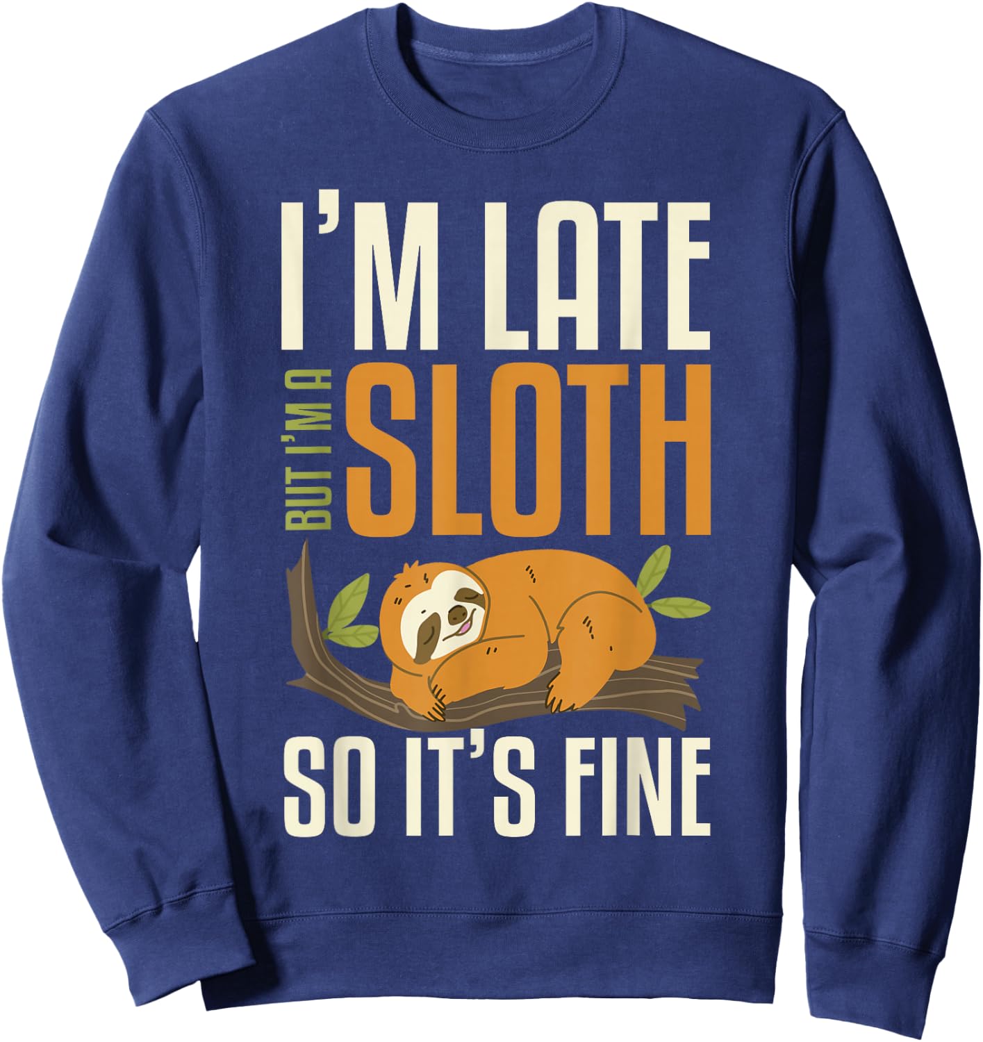 Funny Sloth Sleeping Cute Lazy Sloth Women Kids Sweatshirt - Sweatshirt | Navy