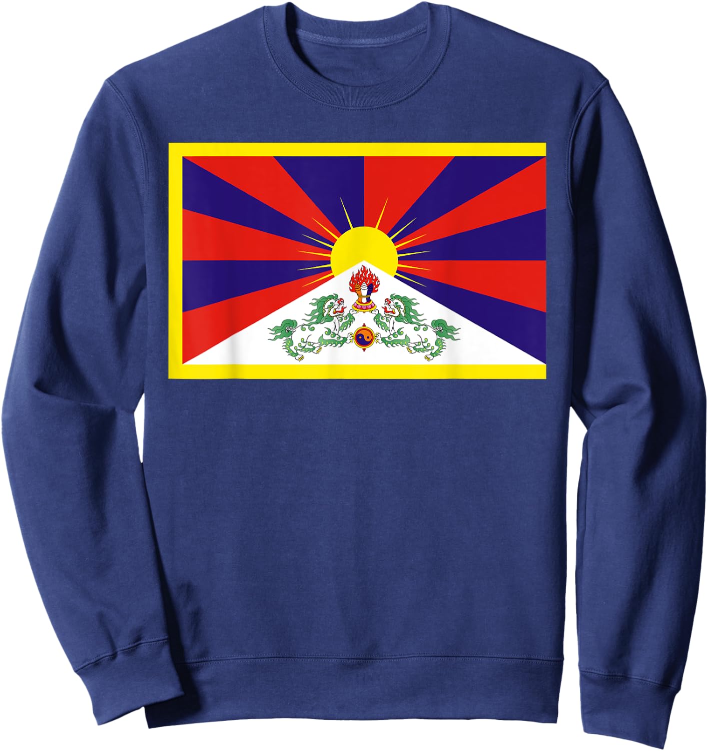 Tibet Flag Tibetan Free Tibet Himalaya Buddhism Sweatshirt - Sweatshirt | Navy