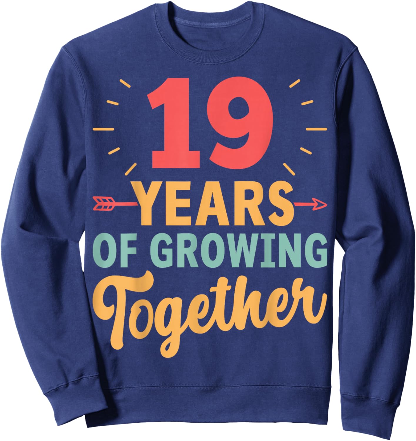 19 Years of Growing Together 19th Wedding Anniversary Couple Sweatshirt - Sweatshirt | Navy